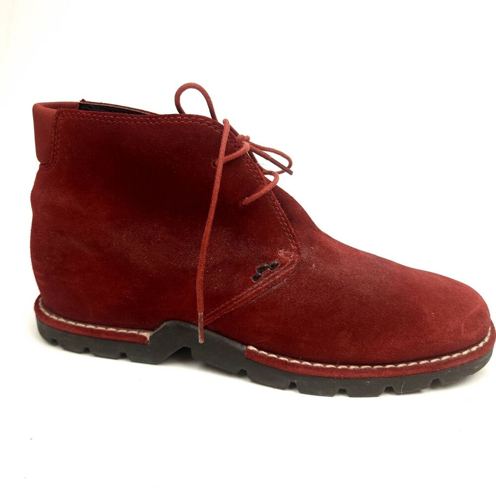 Cole Haan Country Voyager Suede Waterproof Ankle Boots Womens 9B Red D11150